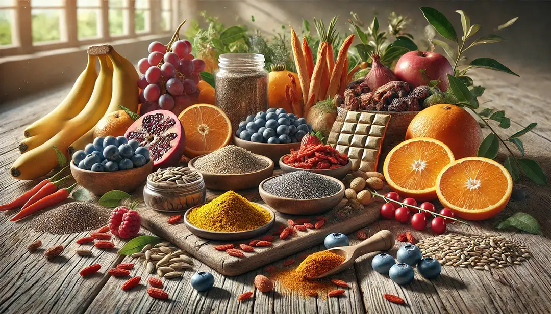 Alimentation-fruit-fibres-les-chevaliers-du-zen-fiez-yverdon superaliments aliments bois fenetre orange banane graines carottes