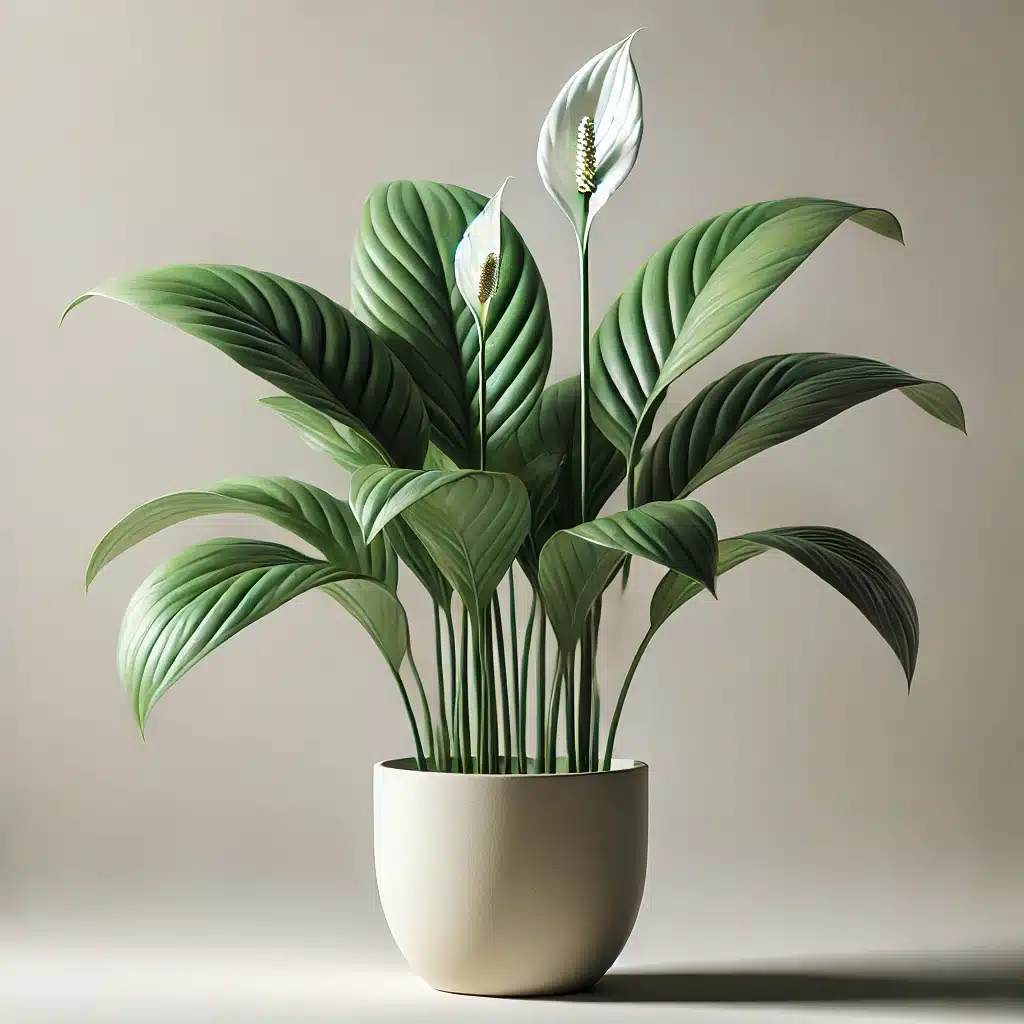 Spathiphyllum fleur de lune plante verte pot brun