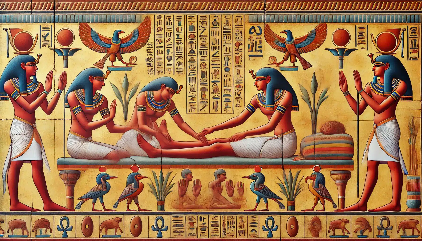 fresque egypte antique reflexologie