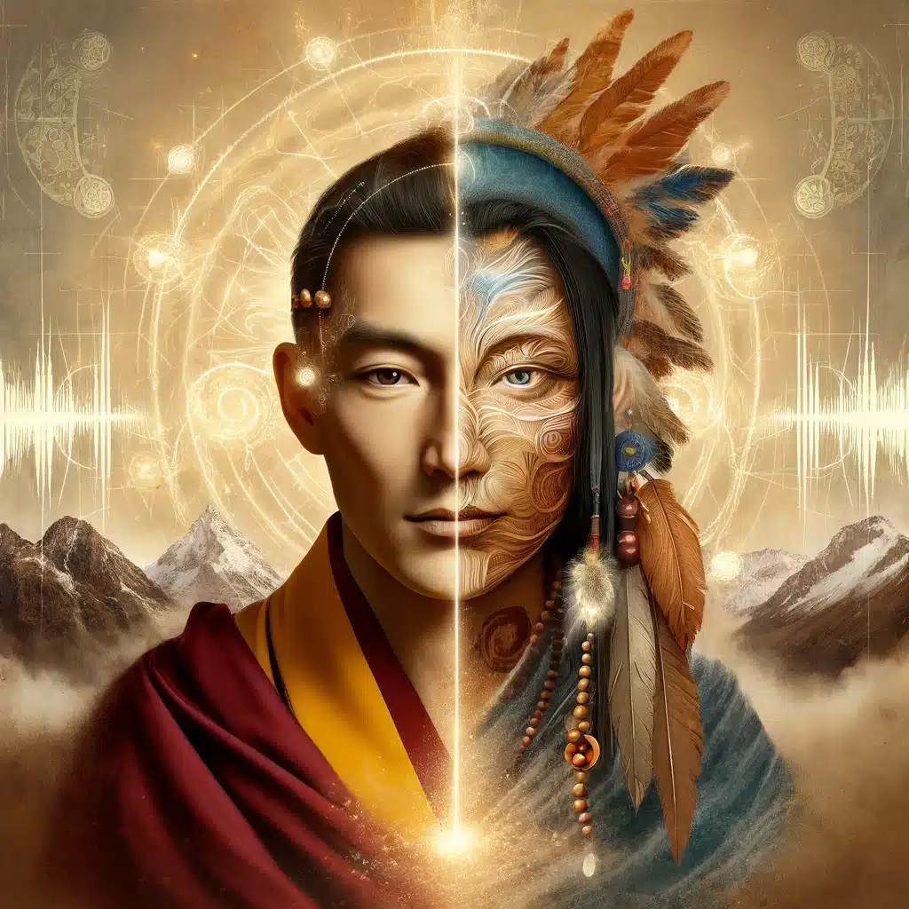 moine tibétain chamane montagnes