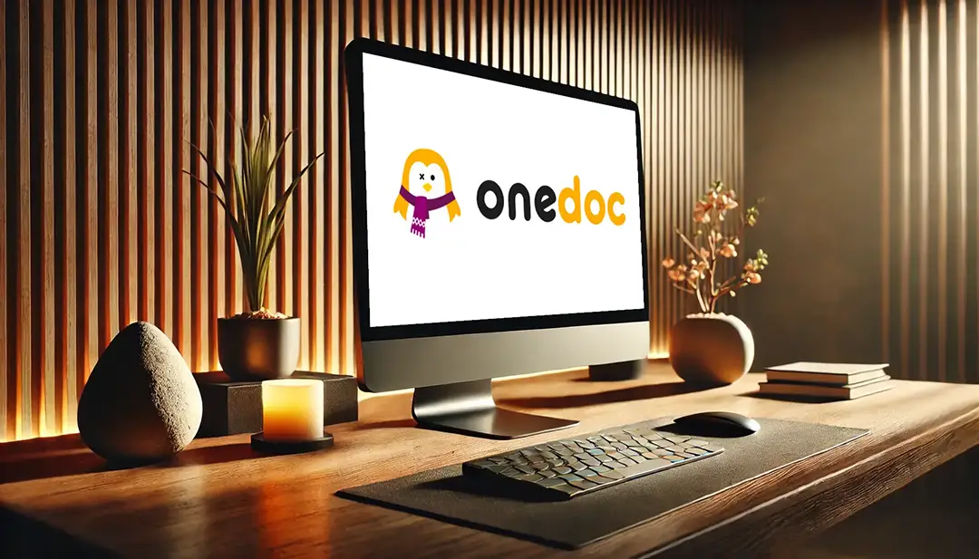 Onedoc prise de rendez vous onedoc bureau ordinateur clavier souris plante bougies vases bureau bois