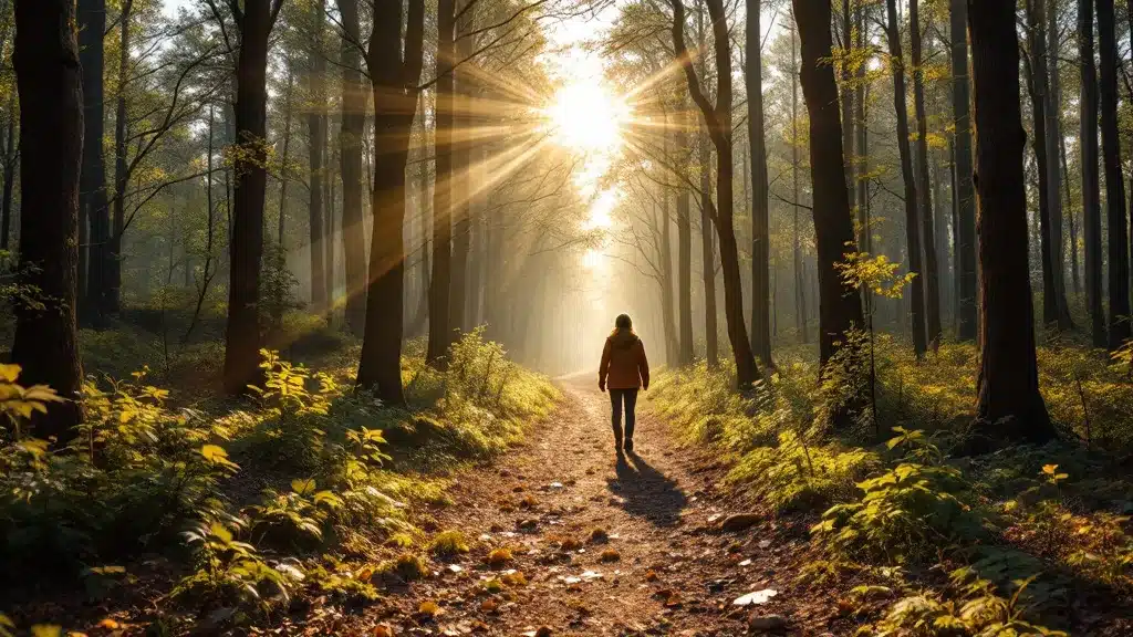 forêt soleil arbres marche afghane