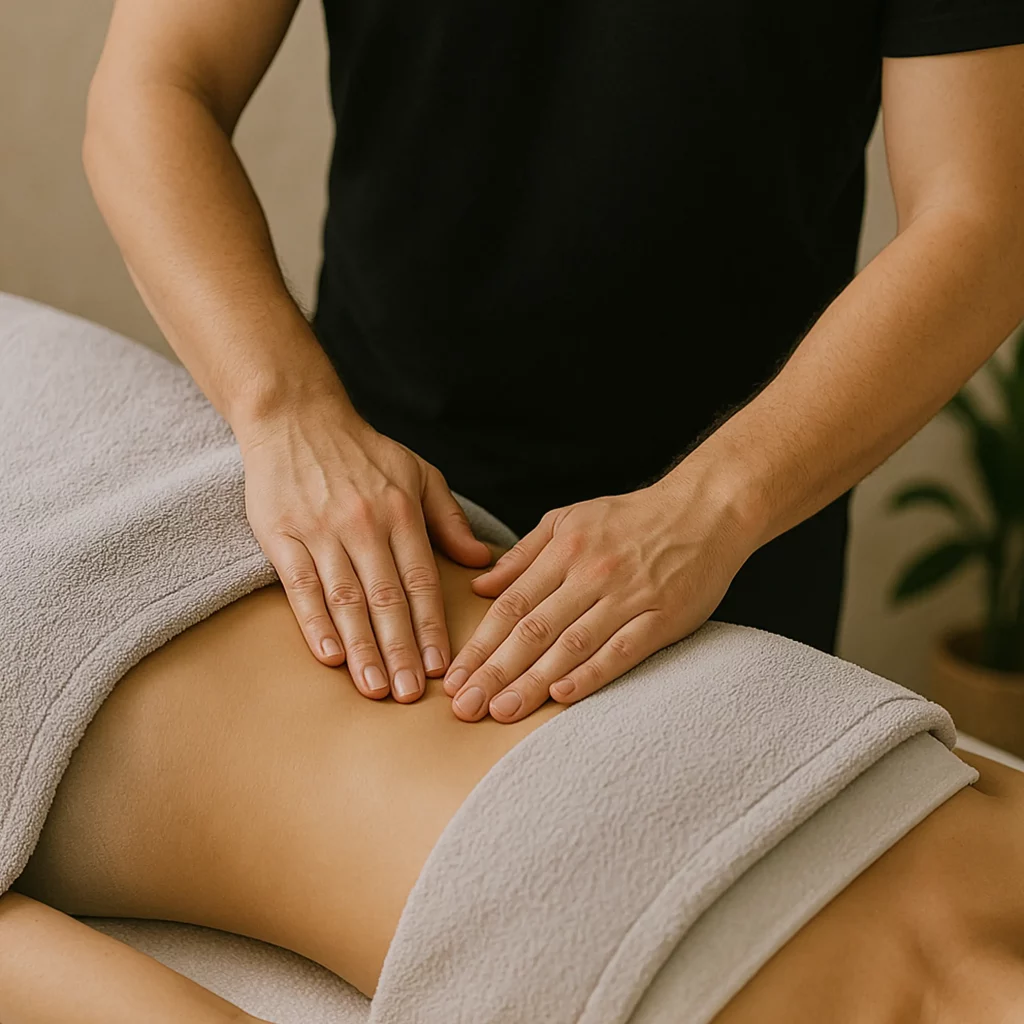 Table massage Les chevaliers du zen drainage lymphatique manuel vodder soin therapeutique fiez yverdon table main ventre services